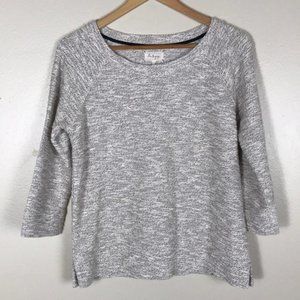 Lou & Grey Tweed Metallic Gold and Grey Sweater